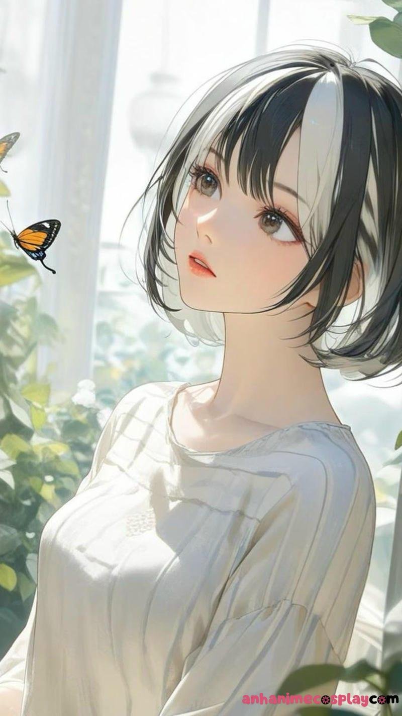 anime nữ tóc ngắn đáng yêu xinh